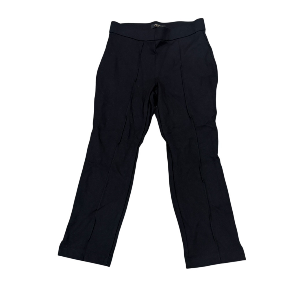 Christian Siriano Black Front Piping Pull On Trouser Pants Size Large Womens